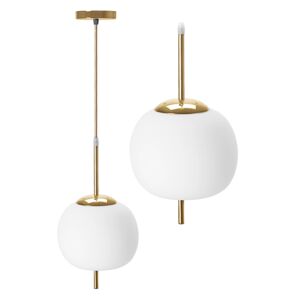 Závěsná stropní lampa Skleněná koule bílé zlato APP669-1CP