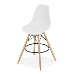 Barová židle LAMAL bílý / nohy přírodní