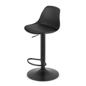 Barová židle HOGA - černý / základna černá